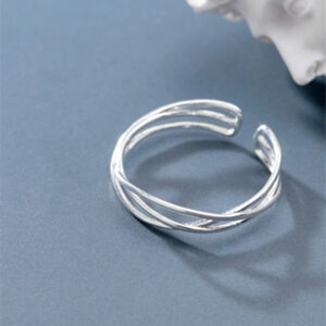 Simple And Creative Crossed Lines Ring For Women