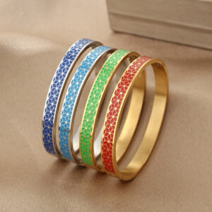 18K Vacuum-Plated Vintage Personalized Oil-Drip Titanium Steel Bracelet For Women