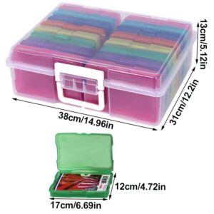 Multicoloured Photo Storage Box 4.7×6.6 Picture Album Organizer Container Craft Case