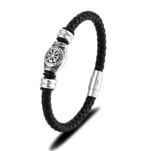 Men’s Retro Nordic-Style Guide Symbol Beaded Necklace