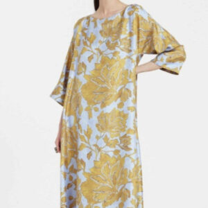 Floral-print Personalized Three-quarter-length Sleeve Dress