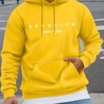 Letter-print Casual Hooded Sweatshirt