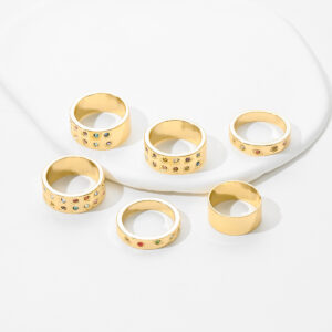 Retro Dopamine Colorful Ring 6-Piece Set
