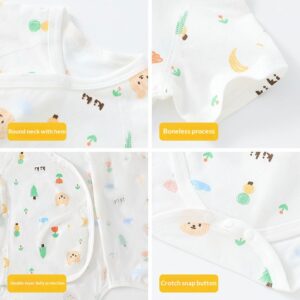 Simple Cartoon Print Summer Baby Rompers Girls Clothing