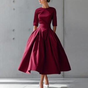 Fashionable Chic And Elegant High-Waisted Swing Dress