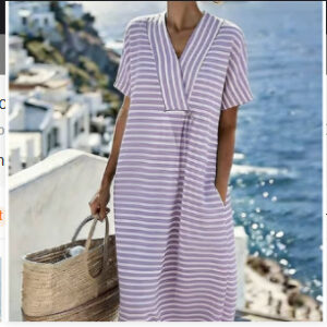 Shirt Dress For Ladies Casual Style Featuring Marine Creatures Motif