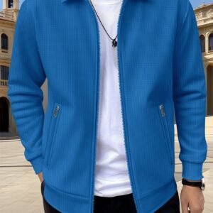 New Solid-color Pocketed Zip-up Long-sleeve Jacket Coat