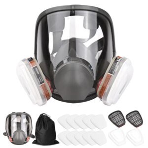 Reusable Full Face Cover 16 In 1 Gas Cover Organic Vapor Respirator For Painting Machine Polishing Welding Work Protection