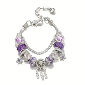 Purple Beaded Elegant Dreamcatcher Bracelet For Women