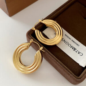 Ancient Egyptian Titanium Steel Round Earrings