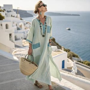 Elegant Resort-Style Plus-Size Loose And Comfortable Casual Dress
