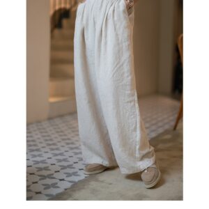 Washable Comfortable Semi-elastic Loose-fitting Floor-length Pants