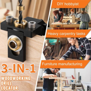 Dowel Jig Kit 3 In 1 Adjustable, Aerospace Aluminium Woodworking Tools With Laser Etched Scales