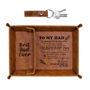 PU Leather Key Tray Fathers Day Gift Decorative Tray