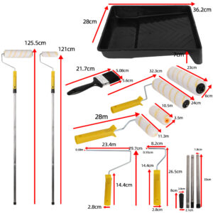 Paint Roller Set Paint Rollers With Extension Pole Tray Paint Brush Roller Sleeves For Painting Wall Ceiling