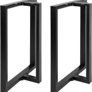 Metal Table Legs 28'x 24 Heavy-Duty T-Shape Desk Legs Industrial Furniture Legs For Dinning Table, Computer Table, Office Table 2Pcs-Black