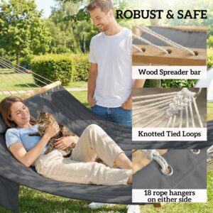 Outdoor Hammock 2-Person, with Pillow & Pad, 440 lbs Capacity, Gray