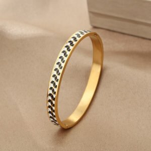 18K Vacuum-Plated Vintage Personalized Oil-Drip Titanium Steel Bracelet For Women