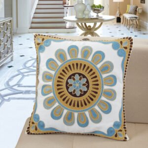 Cotton Fabric Embroidered Large Bed Headrest Pillow
