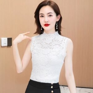 Women's Lace Hollow Sleeveless Base Layer Top
