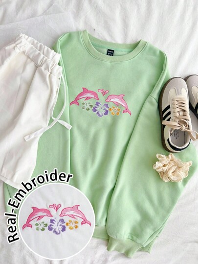 Women's Casual Simple Heart-Printed Loose-Fitting - Image 6