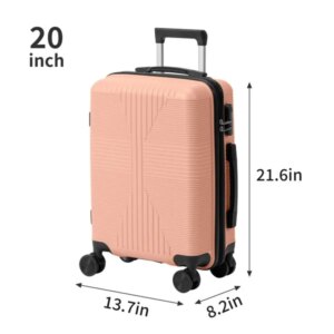 Non-TSA Customs Lock 2-in-1 PP Trolley Case, 12in/20in, PP, Pink