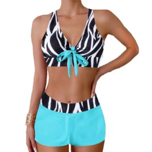 Fashionable Women’s Two-Piece Boxer Swimsuit