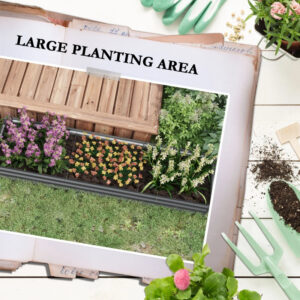 8x2x1ft Galvanized Raised Garden Bed Kit With Safety Edging For Flowers, Herbs And Vegetables, Dark Gray