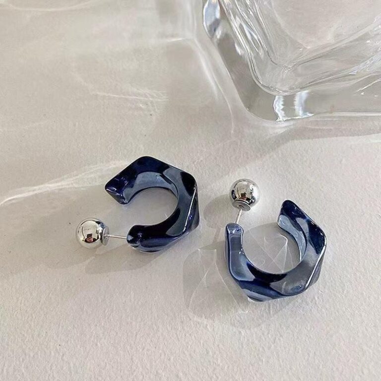 1 Pair Korean Trendy Acrylic C-Shaped Hoop Earrings, Youthful, Stylish & Exquisite Personalized Design Earrings For Women