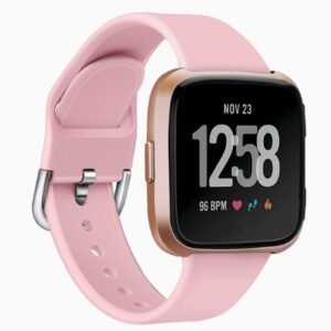 Solid Color Reverse Buckle Silicone Watch Strap For Smartwatches