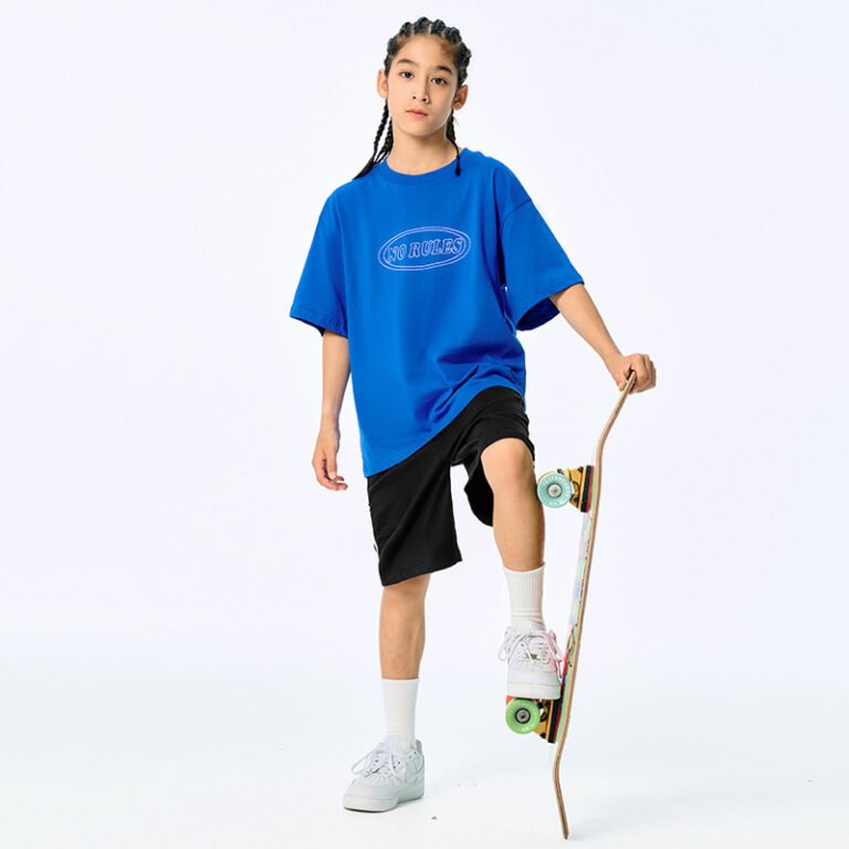 DK Kids’ American-style Retro Embroidered Loose Short-sleeve Clothing