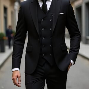 Double-breasted Suit Set Mens Three-piece Business Suit