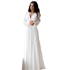New Arrival Petite Train Deep V-Neck A-Line Wedding Dress
