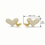 925 Sterling Silver Sparkling Pavé and Polished Heart-to-Heart Duo Stud Earrings