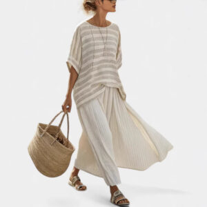 Loose Casual Womens Summer Cross-Border Fashion Beach Vacation Two-Piece Set