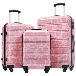 Hardshell Luggage Sets 3 Pcs Spinner Suitcase With TSA Lock Lightweight-20″+24″+28″ Luggages