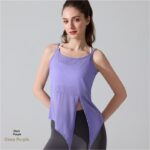 Yoga Sweat-Absorbing Breathable Sleeveless Slit Sports Camisole