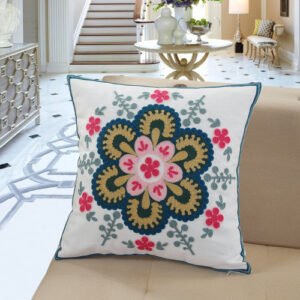 Cotton Fabric Embroidered Large Bed Headrest Pillow