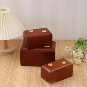 Pet Solid Wood Paw Print Cremation Urn