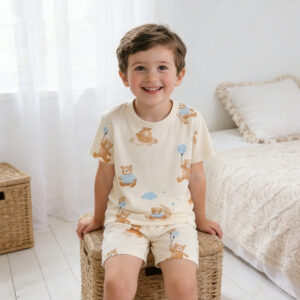 Boys Two-Piece Round-Neck T-Shirt Handsome Kids Set