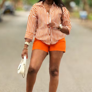 Vintage Striped Loose-fit Shirt