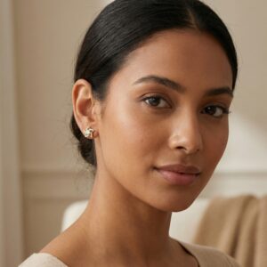 925 Sterling Silver Elegant Celestial Star Stud Earrings with Shimmering Brilliant Crystals