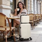 Non-TSA Customs Lock 2-in-1 PP Trolley Case, 12in/20in, PP Off-white