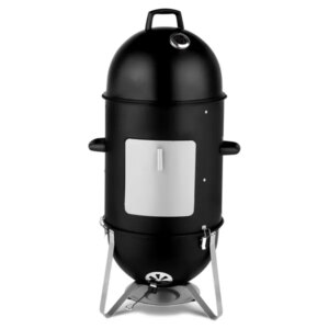 Vertical Steel Charcoal Smoker, Heavy Duty Three Layer Round BBQ Grill Smokey Mountain Cooker For Outdoor Cooking, Black(SAME AS 60608693)