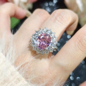 Dazzling Princess Shiny Full-Crystal Zircon Womens Open-End Ring