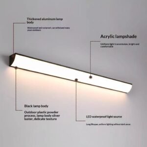 Outdoor Long Wall Light Waterproof For Villas Courtyards And Balconies