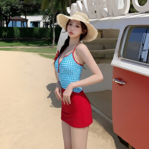 Women's Conservative Slimming One-Piece Strapless Sleeveless Swimsuit