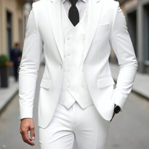 Double-breasted Suit Set Mens Three-piece Business Suit