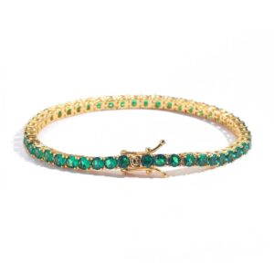 European And American-style Colorful Zircon Single-row Tennis Bracelet Jewelry