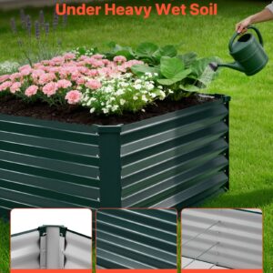 Galvanized Raised Garden Bed, 6.67 X 3.35 X 1.51 Ft, Rectangular Metal Planter Box Kit Outdoor, Rustproof Elevated Planting Box With Gloves, Alu-Zinc, For Growing Flowers Vegetables, Dark Green
